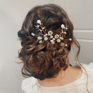 LOUISA petite goudkleurige bruidsspeld - haaraccessoire bruiloft