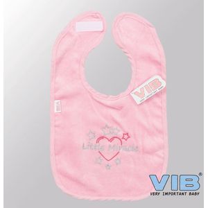 VIB® - Slabbetje Luxe velours - Little Miracle (Roze) - Babykleertjes - Baby cadeau