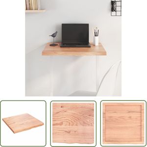 The Living Store Tafelblad 60x60x(2-4) cm behandeld massief eikenhout lichtbruin - Eikenhouten Tafelblad - Tafelblad Vervangen - Salontafel - Eetkamertafel - Koffietafel