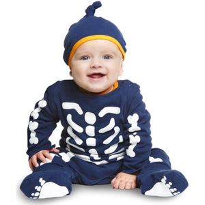 VIVING COSTUMES / JUINSA - Klein blauw skelet kostuum voor baby's - 7 - 12 maanden - Kinderkostuums