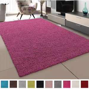 Loca Shaggy Vloerkleed Roze - 140x200 CM - Vloerkleed Hoogpolig - Tapijt Woonkamer, Slaapkamer