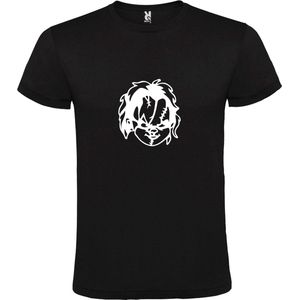 Zwart T-Shirt met “ Halloween Chucky “ afbeelding Wit Size XXXXXL