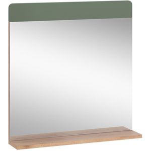 Vicco IzanBadkamerspiegel – 60 x 62 cm met plank Groen/gouden eik met plank