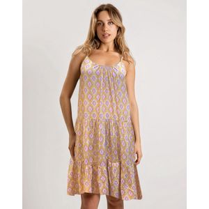 Dames Korte Zomerjurk | Strandjurk Ibiza / Bohemian Jurk | Geel | Maat XL
