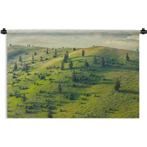 Wandkleed Roemenië - Groen landschap in Transsylvanië Wandkleed katoen 180x120 cm - Wandtapijt met foto XXL / Groot formaat!