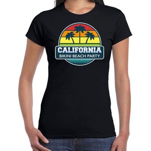 California zomer t-shirt / shirt California bikini beach party voor dames - zwart - California beach party outfit / vakantie kleding / strandfeest shirt XS