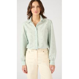 Damart - Blouse in biologisch* katoen, broderie anglaise - Dames - Blauw - 50