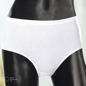 OTS Katoenen onderbroek - hoge taille slips, 100% Katoen - Wit - L - Comfortabel