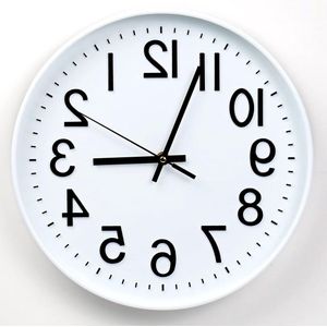 12 inch moderne stille wandklok voor thuis en kantoor - batterij aangedreven - wit Wandklok