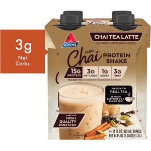 Atkins | Protein Shake | Iced Chai Tea Latte | 4 Stuks | 4 x 325 ml