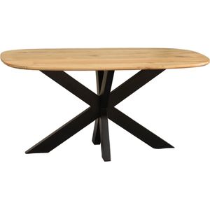 Eettafel deens ovaal mangohout 160cm Austin lichtbruin ovale tafel duurzaam mango eetkamertafel