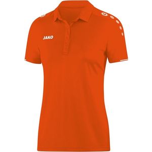 Jako Polo Classico Dames Fluo Oranje-Wit Maat 38