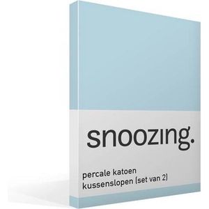 Snoozing - Kussenslopen - Set van 2 - Percale katoen - 60x70 cm - Hemel