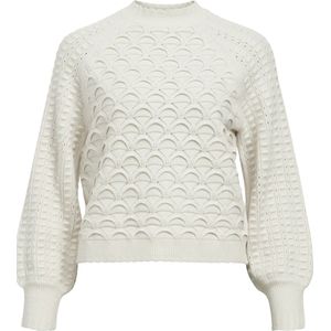 Object Trui Objsida Knit L/s Re Pullover 134 23044982 White Sand/melange Dames Maat - XS