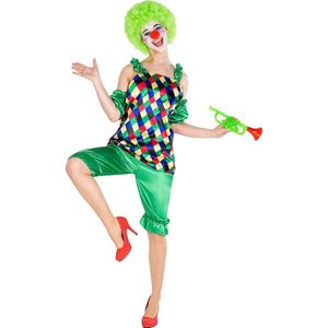 dressforfun - Vrouwenkostuum clown Auguste XXL - verkleedkleding kostuum halloween verkleden feestkleding carnavalskleding carnaval feestkledij partykleding - 300812