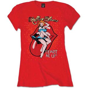 The Rolling Stones - Start Me Up Dames T-shirt - XL - Rood