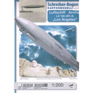 bouwplaat / modelbouw in karton Luchtschip ""Los Angeles"" , schaal 1;200