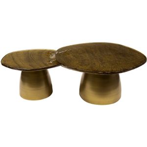 Benny salontafel set van 2 - goud antiek finish