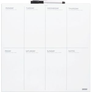 DESQ® Weekplanner 35 x 35 cm - Agenda indeling | Randloos | Whiteboardmarker | Magnetisch | Droog uitwisbaar | Nederlands.