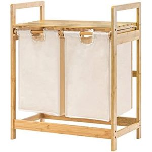 Wasmand Met Twee Vakken - Waterafstotend En Sterk Ontwerp - Stijlvolle Laundry Basket - Praktisch En Compact Voor Kleine Ruimtes