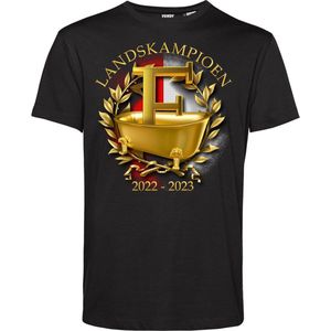 T-shirt Badkuip Landskampioen 2022-2023 | Feyenoord Supporter | Shirt Kampioen | Kampioensshirt | Zwart | maat S