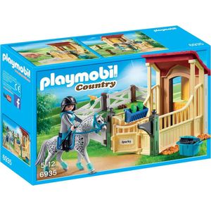 PLAYMOBIL Appaloosa met paardenbox  - 6935