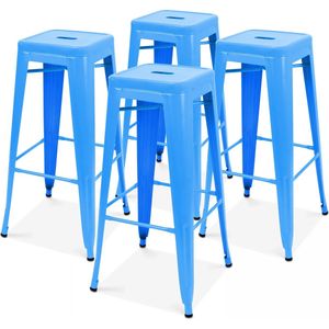 Oviala - 4 barkrukken van mat blauw metaal