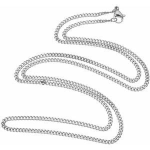 Fako Bijoux® - Schakelketting Staal - Cubaanse Schakel Ketting - RVS - Gourmette - Cuban Link - 4.8mm - 50cm - Zilverkleurig