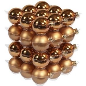 Othmar decorations Kerstballen - 36 stuks - koper - glas - 6 cm