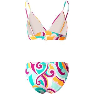 Brunotti Alison-Swirl Dames Bralette Bikini Set - Oranje, Roze, Groen, Wit - 40