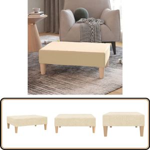 vidaXL Crèmekleurige Voetenbank - 78x56x32 cm Voetbank - Voetenbank - Relaxstoel - Stoffen Bank - Lounge Meubilair