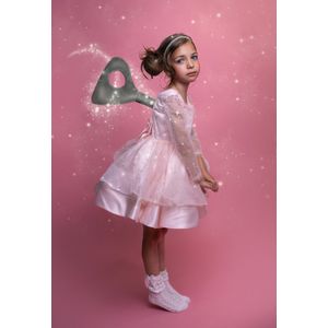 Feestjurk-feestkleding-meisje-kleedje-communie-fotoshoot-bruidskleding-girl-bruidsmeisje-avondjurk-glitter-roze-lange mouwen-verjaardagjurk-jurk Misty (mr 98/104)