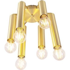 QAZQA tubi - Art Deco Plafondlamp - 6 lichts - Ø 250 mm - Goud/messing - Woonkamer | Slaapkamer | Keuken