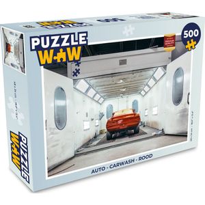 Puzzel Auto - Carwash - Rood - Legpuzzel - Puzzel 500 stukjes