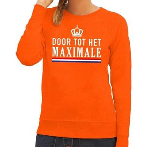 Oranje Door tot het Maximale trui - Sweater voor dames - Koningsdag kleding M