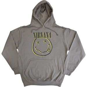 Nirvana - Inverse Happy Face Hoodie/trui - L - Grijs