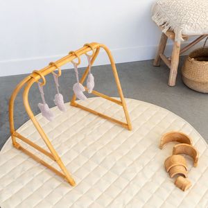 MATS Speelkleed Eco Leer - Rond speelkleed - Waterbestendig - Babygym - Speelmat - Incl. Opbergtas - Rond 120 - Beige