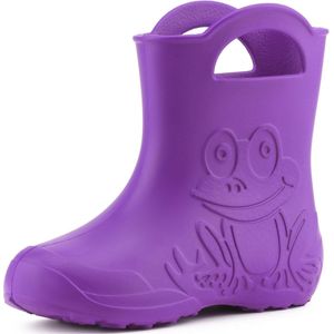 Ladeheid LA-CA-Frog Kinder Regenlaarzen - Rubber - Licht - EVA - Lilla - 26/27