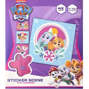 Diamond Painting - Paw Patrol pink 4 kaarten 1 vel diamonds