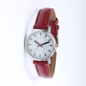 Moederdagactie! Brigada - dames horloge - rode horloge band - lederen horlogeband - quartz uurwerk