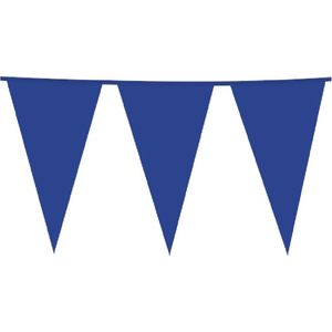 Wefiesta - Vlaggenlijn - Slinger - Vlaggetjes lijn - 10 Meter - XXL vlaggen - 30cm breed - 45cm hoog - Plastic - Blauw - Binnen - Buiten - Versiering - Feest.