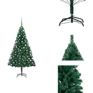 vidaXL Kunstkerstboom PRO - 150 cm - Groen - PVC - Met 150 LEDs - Met USB-aansluiting - Decoratieve kerstboom