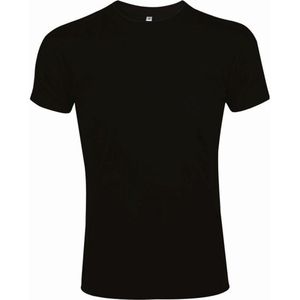 SOLS Heren Imperial Slim Fit T-Shirt met korte mouwen (Diep zwart)