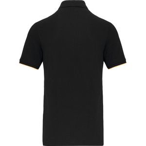 Polo Heren M WK. Designed To Work Kraag met knopen Korte mouw Black / Yellow 65% Polyester, 35% Katoen