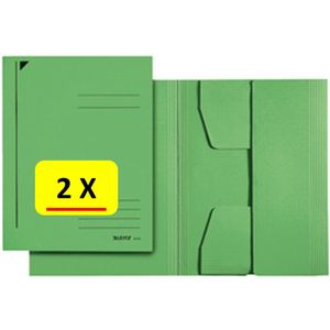 2 x Dossiermap - A3 - Leitz - Manilla karton - groen