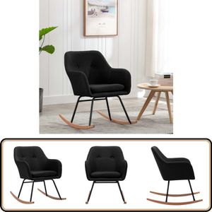 vidaXL Schommelstoel - Zwart - Draagvermogen 110 kg Schommelstoel - Lounge Stoel - Relaxfauteuil - Buitenmeubilair - Zwarte Stoel