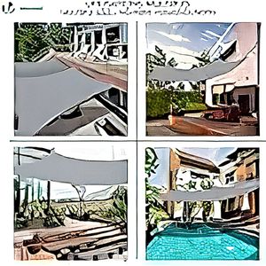 Zonnezeil Rechthoekig incl. bevestigingskoorden Waterdicht, zonwerend Weerbestendig en UV-bescherming, voor balkon Tuinterras, 3x5m, Grijs