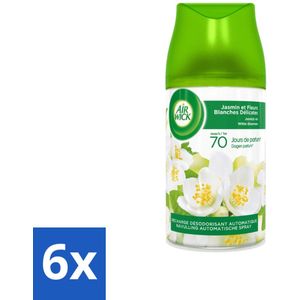Air Wick Freshmatic - Luchtverfrisser - Navulling Automatische Spray - Jasmijn en Witte Bloemen - 250ml - Voordeelverpakking - 6 stuks