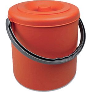 Afvalbakje - 'Eureka' - afvalscheiding - 10 liter - deksel - afsluitbaar - oranje - hengsel