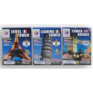 Jonotoys puzzel 3D Leaning Tower 8 stukjes bruin